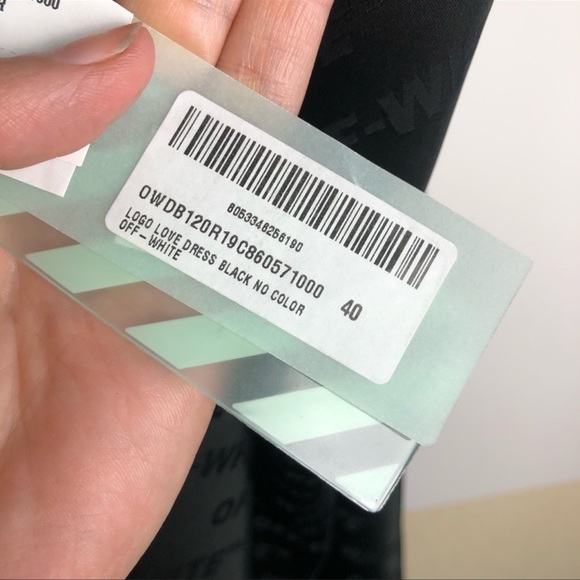 Off-White Logo Short Love Dress in Black Small 40 - Picture 9 of 9